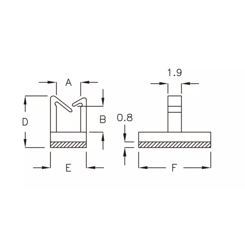 GABD-10P – Cable holder (wire saddle) | Gecko Fastener GmbH