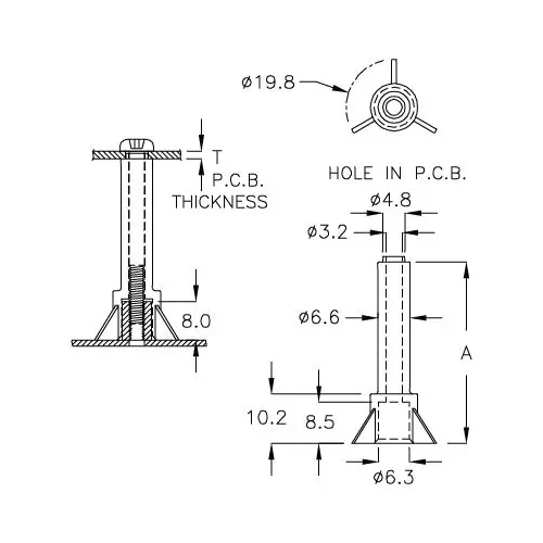 GADGF-38C - Abstandshalter | Gecko Fastener GmbH