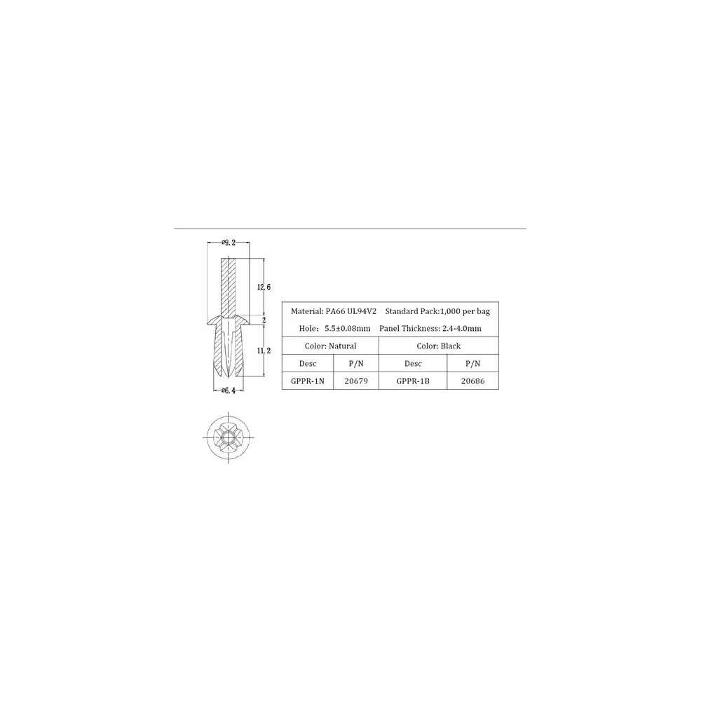 GPPR-1 / PPR-1 / Rivets à expansion | Rivets à pression | Gecko Fastener GmbH