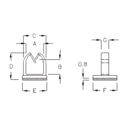 GCAR-4A - Support de câble (Wire Saddle) | Gecko Fastener GmbH 2