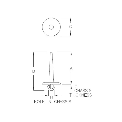 GCBD-25A - Snap-in-afstandhouder voor achtergrondverlichtingsmodule | Gecko Fastener GmbH