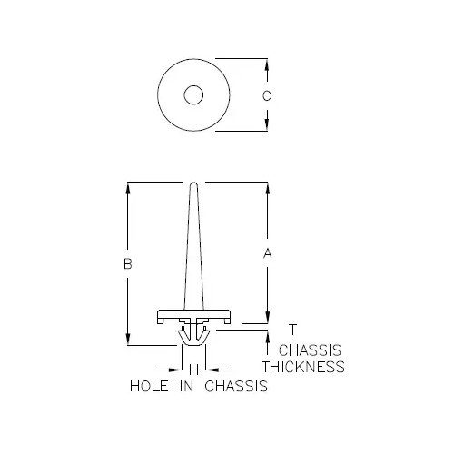 GCBL-42CY - Entretoise à encliqueter pour module de rétroéclairage | Gecko Fastener GmbH