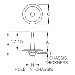 GCBLA-18JL - Snap in Spacer for Backlight Module | Gecko Fastener GmbH