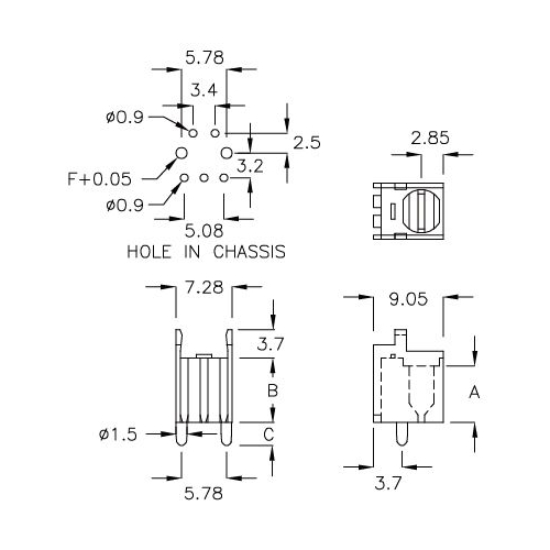 GCDS-04 - Alloggiamento per ricevitore IR | Gecko Fastener GmbH