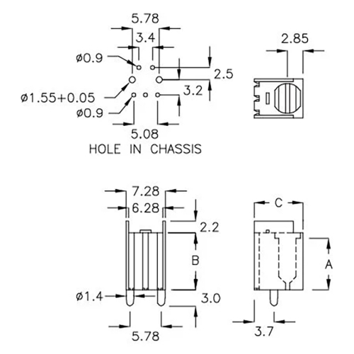 GCDS-10C - Behuizing voor IR-ontvanger | Gecko Fastener GmbH