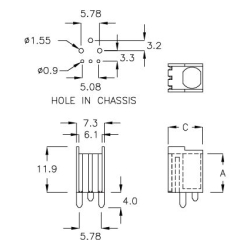 GCDS-10D - Alloggiamento per ricevitore IR | Gecko Fastener GmbH 2