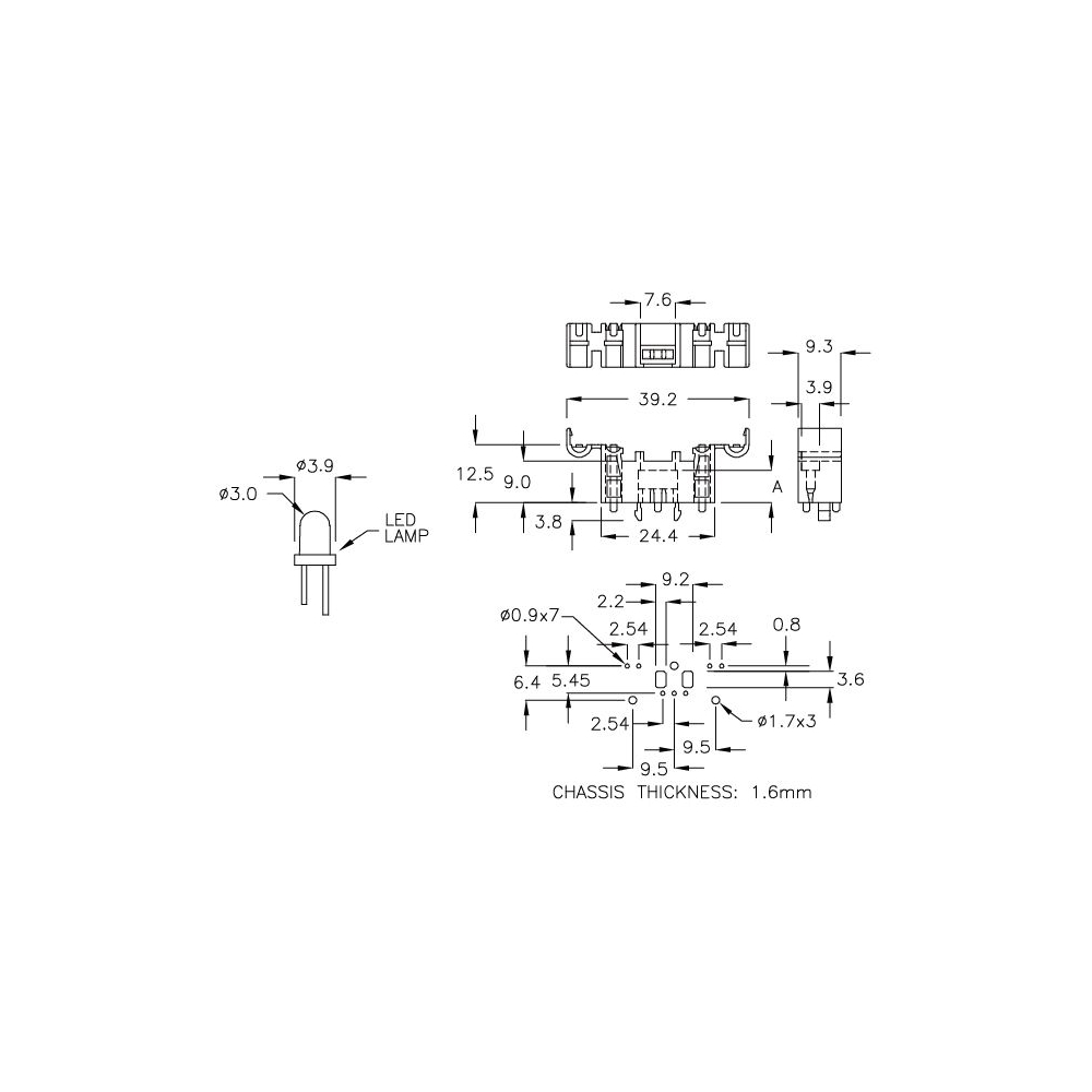 GCDY-7M - Boîtier pour récepteur IR | Gecko Fastener GmbH